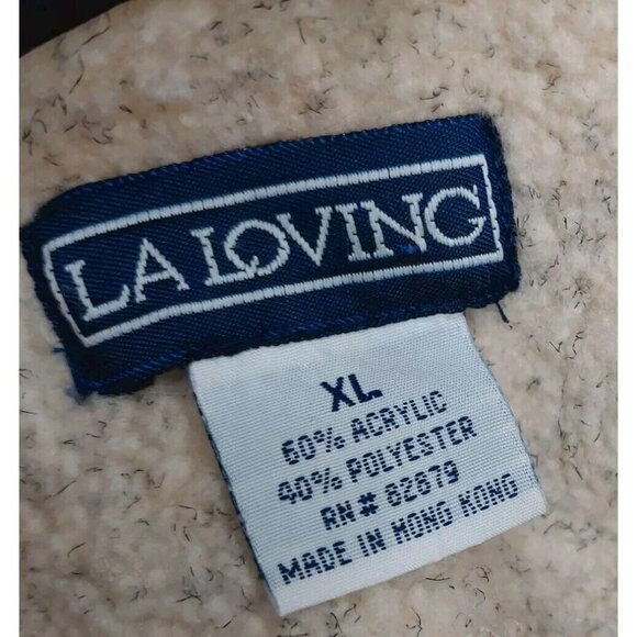 Montana Embroidered Fleece Zip Up Vest Size XL Brown Tan Length 29"  LA Loving - Picture 3 of 7